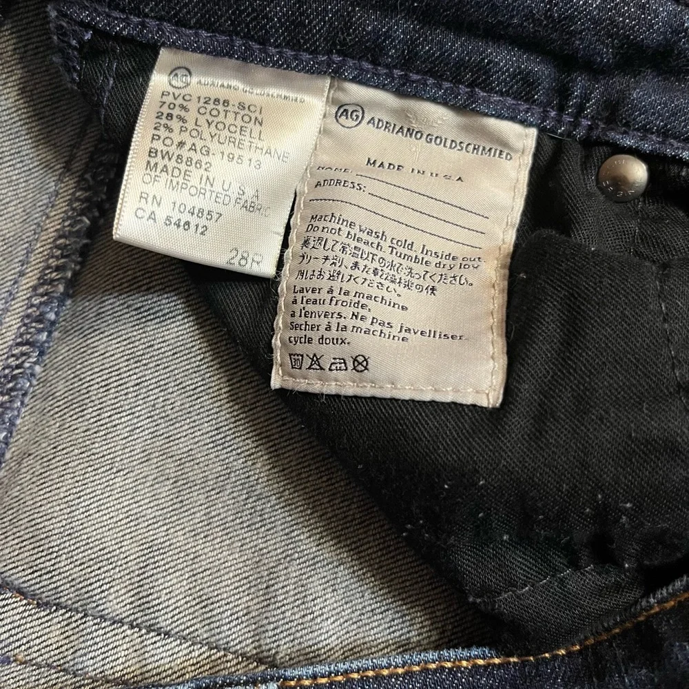Adriano Goldschmied woman’s blue jeans pants slim straight The Stevie 28R